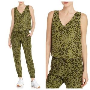 AQUA Leopard Print Cropped Top and Jogger Set